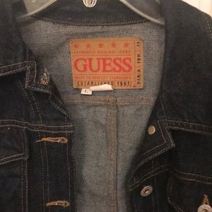 Guess jean jacket “L”